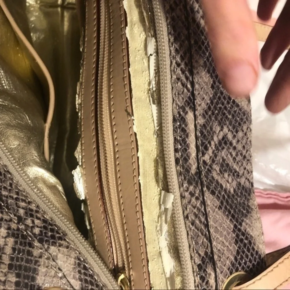 Michael kors snakeskin embossed tote bag